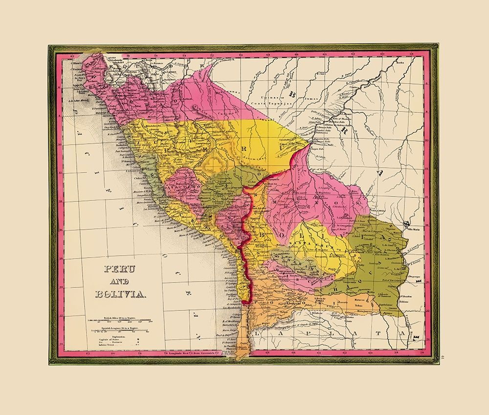 South America Peru Bolivia - Mitchell 1846