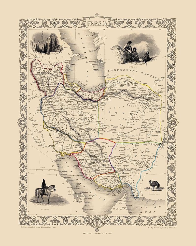 Middle East Persia - Tallis 1851