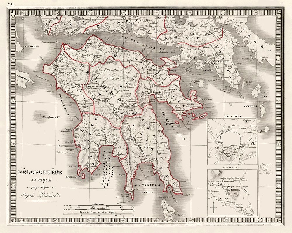 Europe Peloponnesus Peninsula Greece - Monin 1839