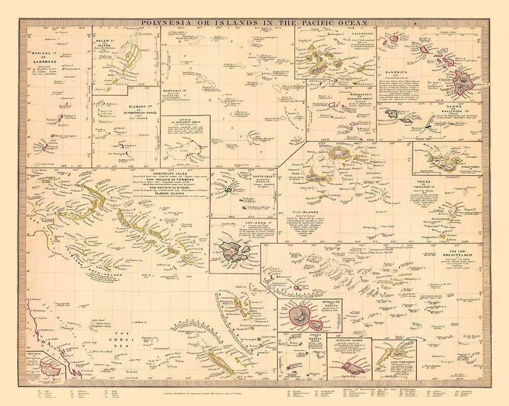 Polynesian Islands Oceania - Chapman 1840