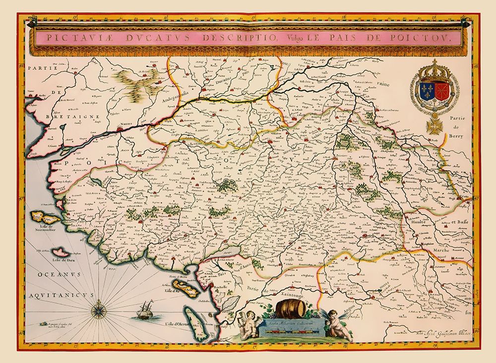 Pays de la Loire Region France - Blaeu 1635