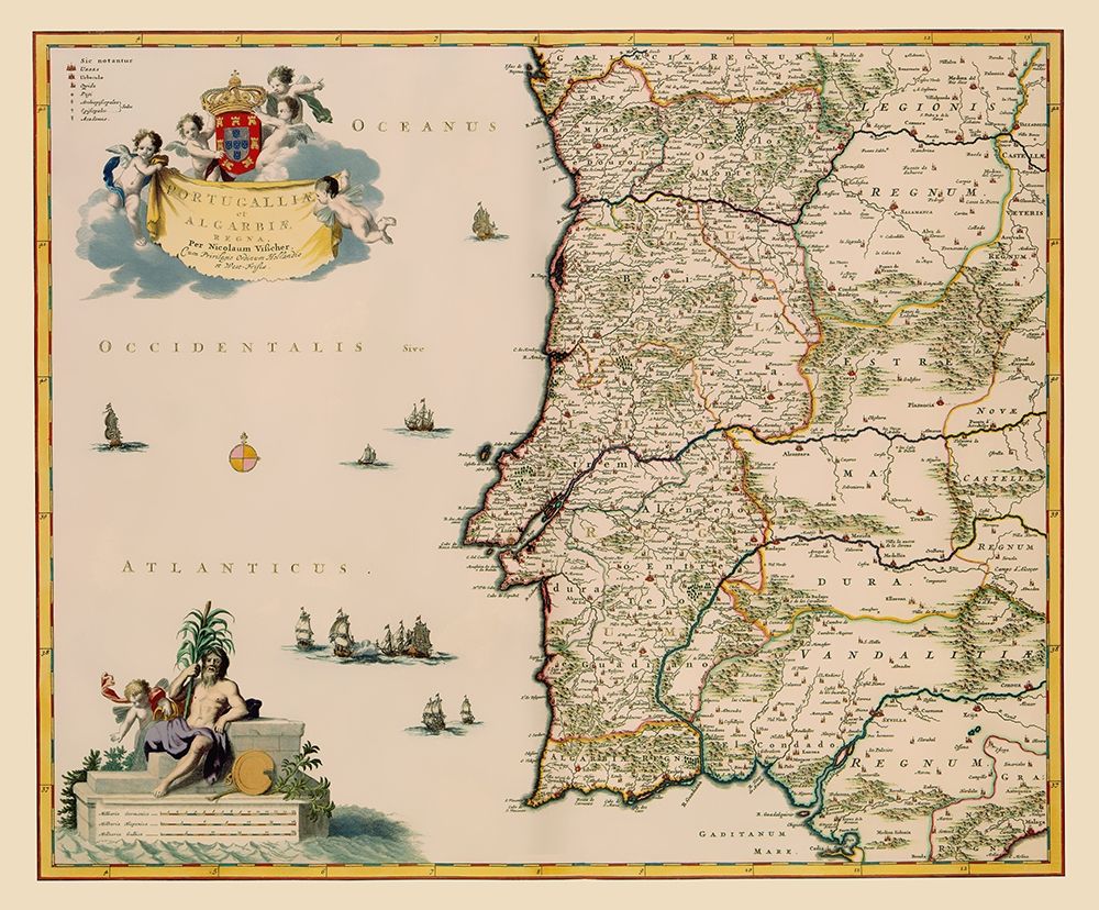 Iberian Peninsula Portugal - Visscher 1681