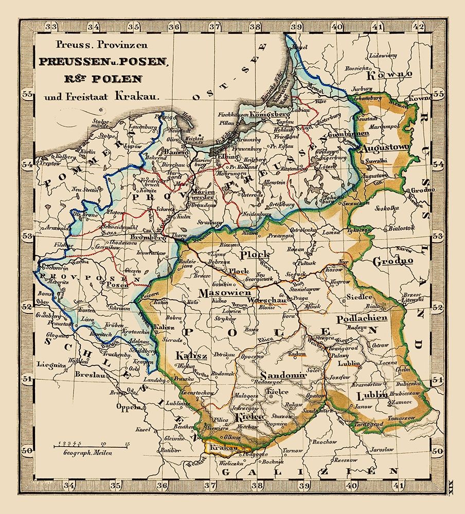 Eastern Europe Prussia Poland - Stieler 1852