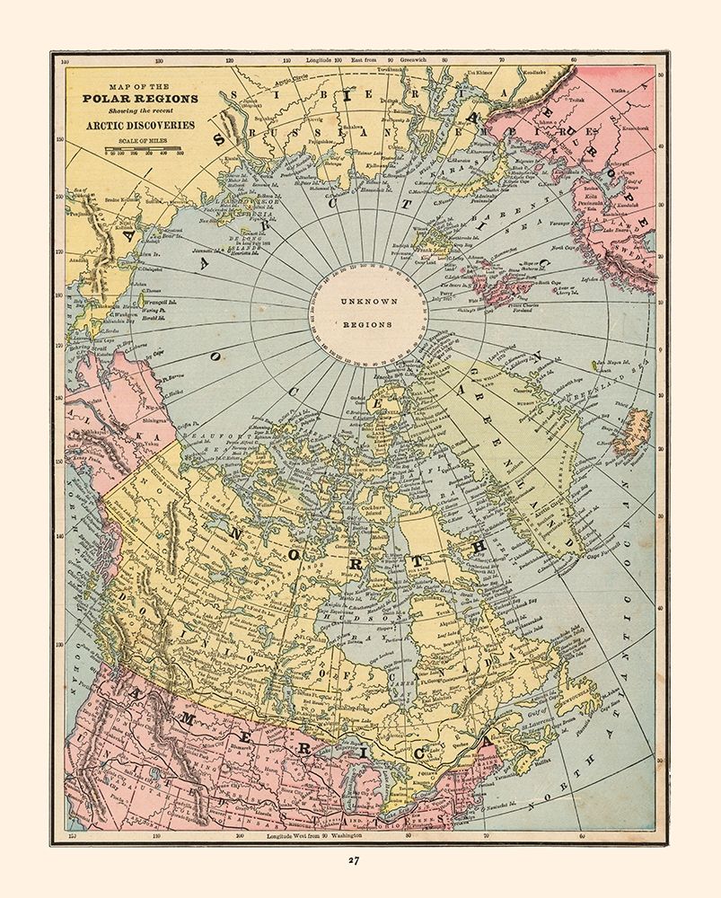 Polar Regions Arctic Discoveries - Cram 1888