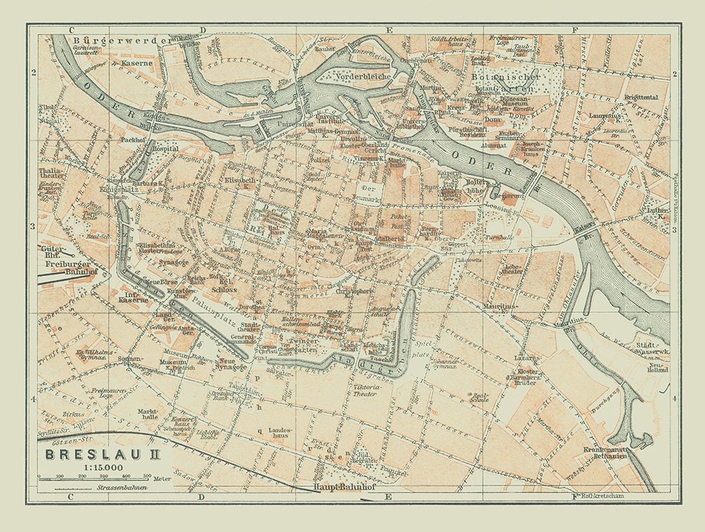 Europe Wroclaw Poland - Baedeker 1914