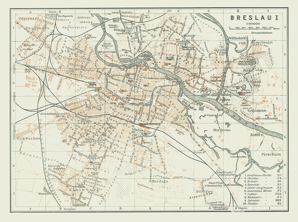 Europe Wroclaw Poland - Baedeker 1914