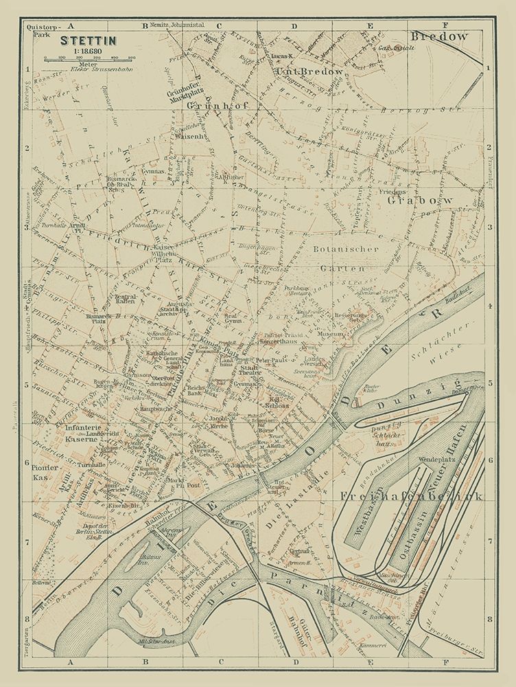 Europe Szczecin Poland - Baedeker 1914