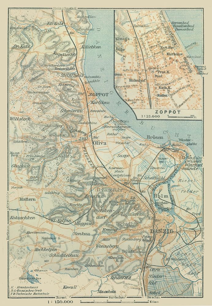 Europe Sopot Poland - Baedeker 1914