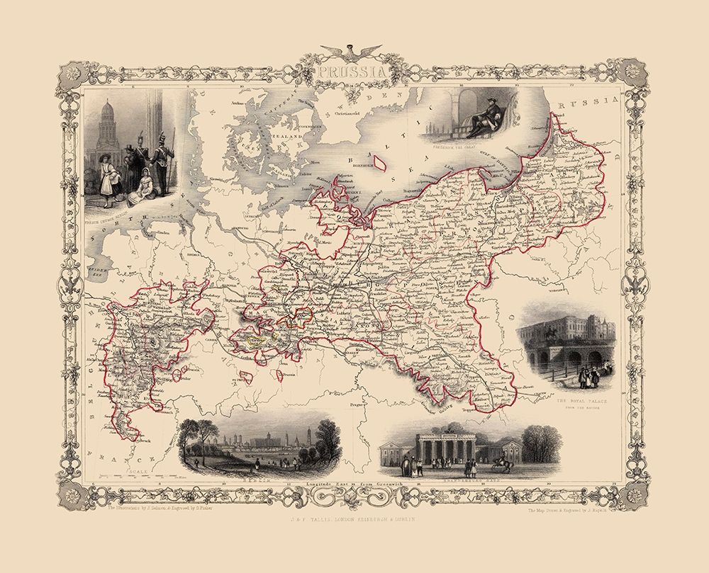 Prussia Germany - Tallis 1851