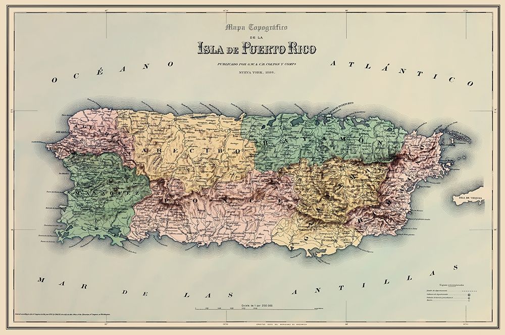 Caribbean Puerto Rico - Colton 1886
