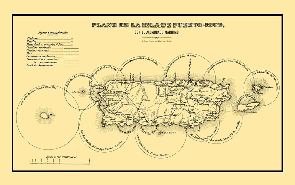 Lighthouses Caribbean Puerto Rico - 1885
