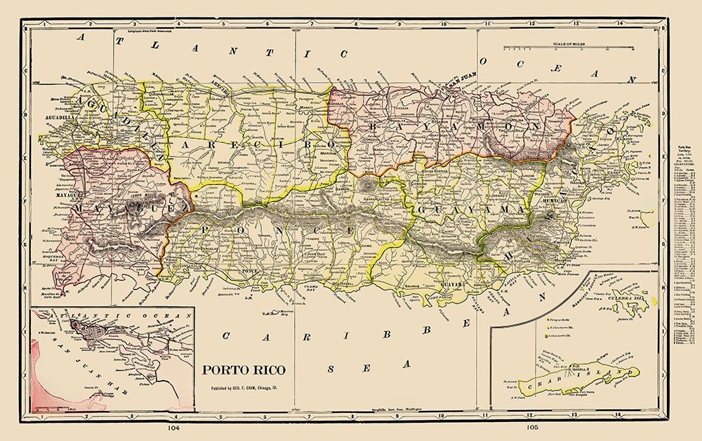 Caribbean Puerto Rico - Cram 1898