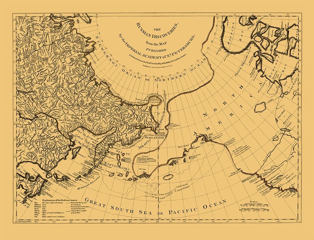 Discoveries Russia Asia - Jefferys 1776