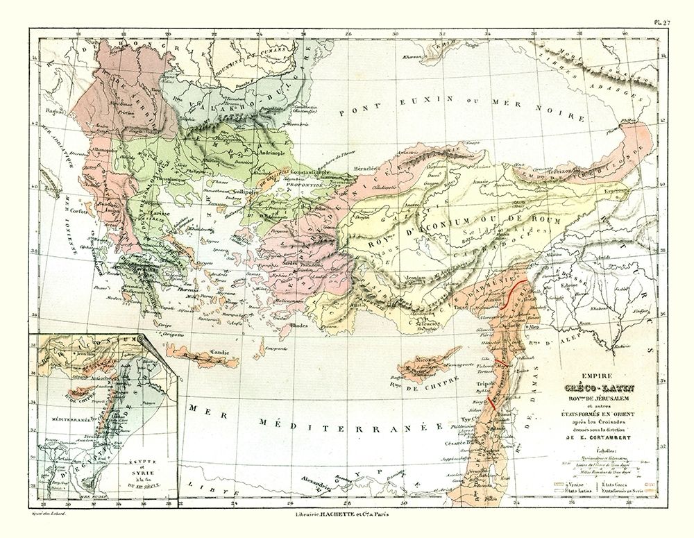 Greco Roman Empire Middle East - Cortambert 1880