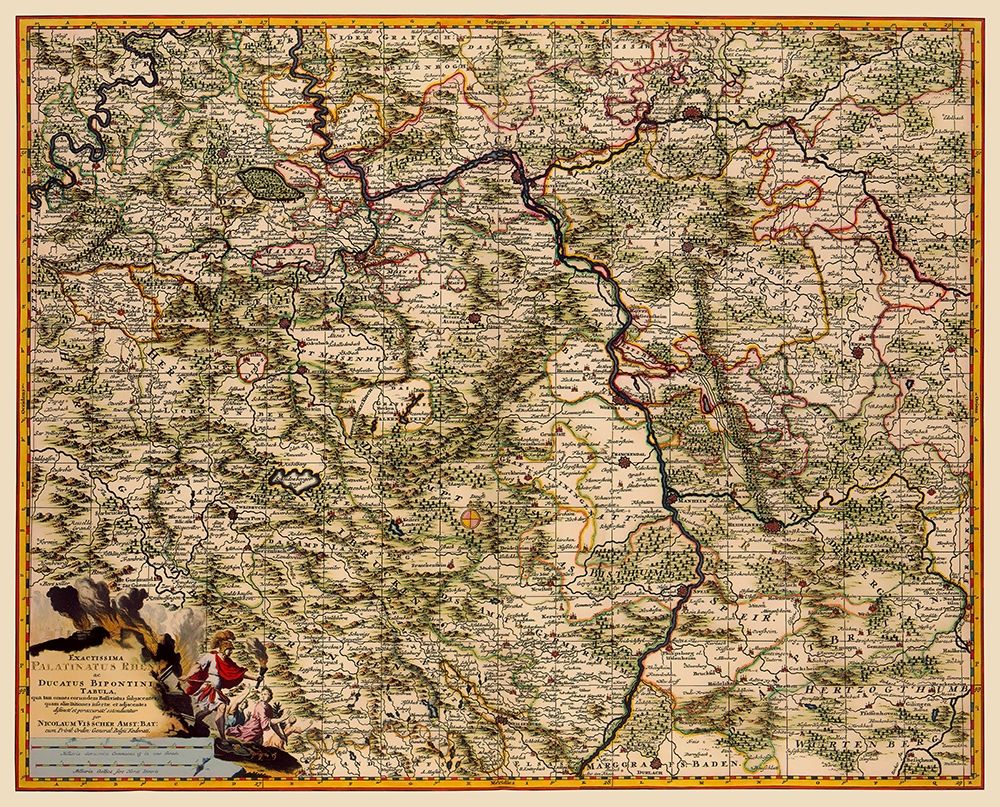 Rhine Region Germany - Visscher 1681