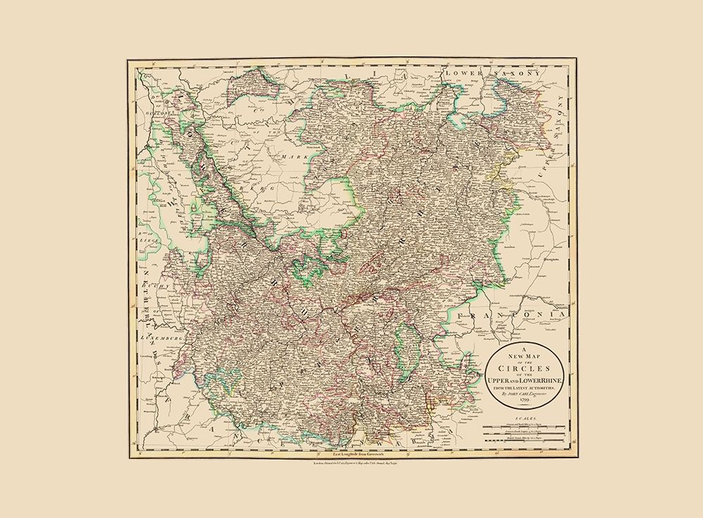 Upper Lower Rhine Germany - Cary 1799