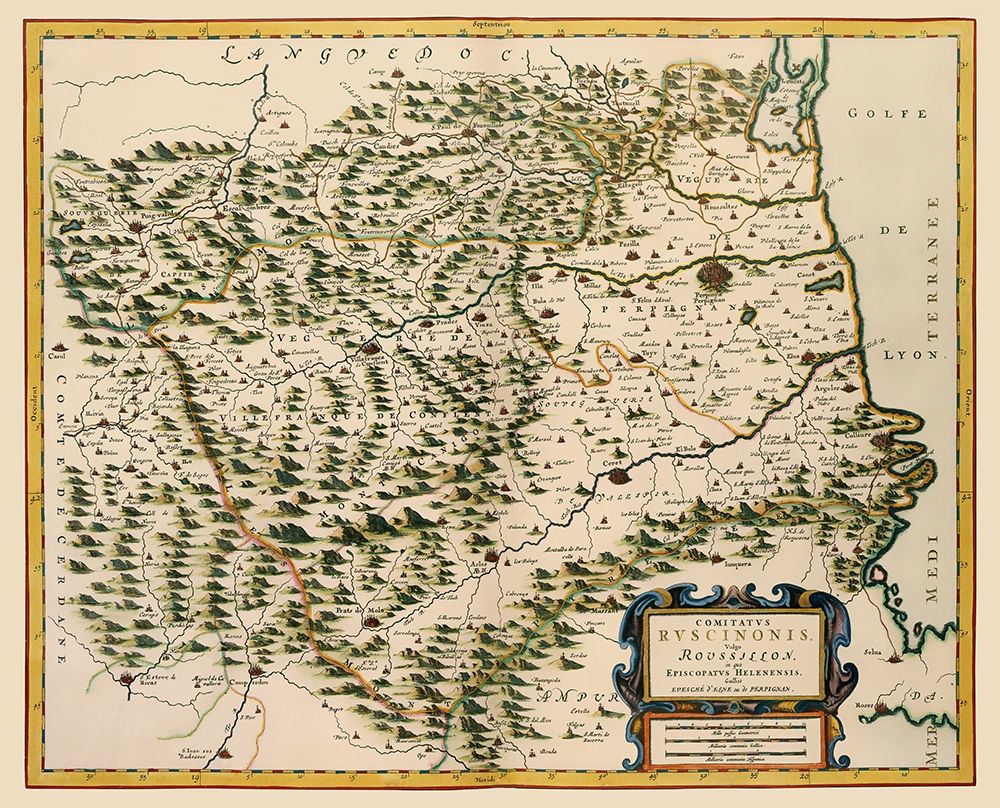 Roussillon France - Blaeu 1662