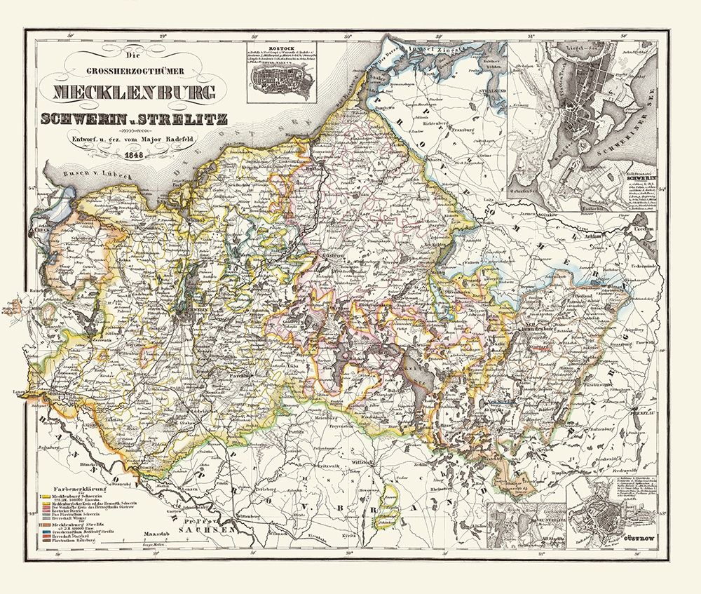 Rostock Schwerin Germany - Radefeld 1848