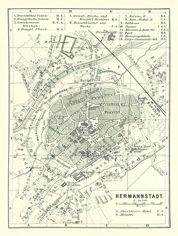 Sibiu Hermannstadt Romania - Baedeker 1896
