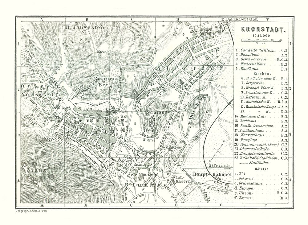 Brasov Kronstadt Romania - Baedeker 1896