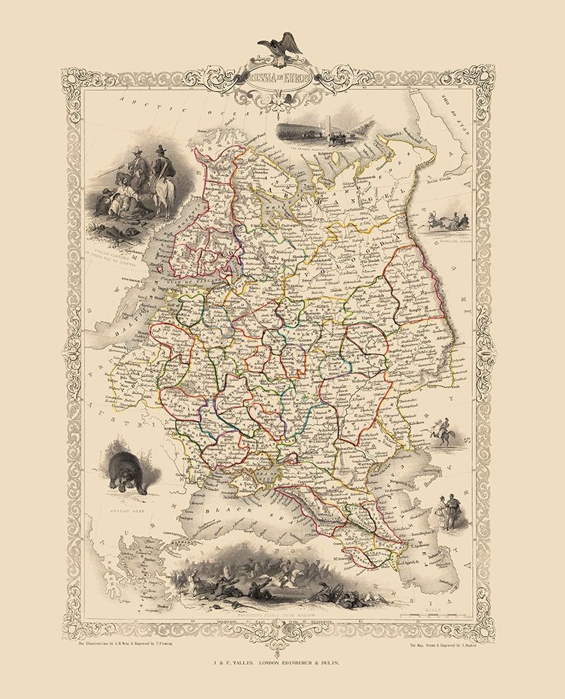 Europe Russia - Tallis 1851