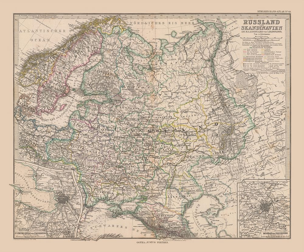 Scandinavia Russia - Stieler 1885