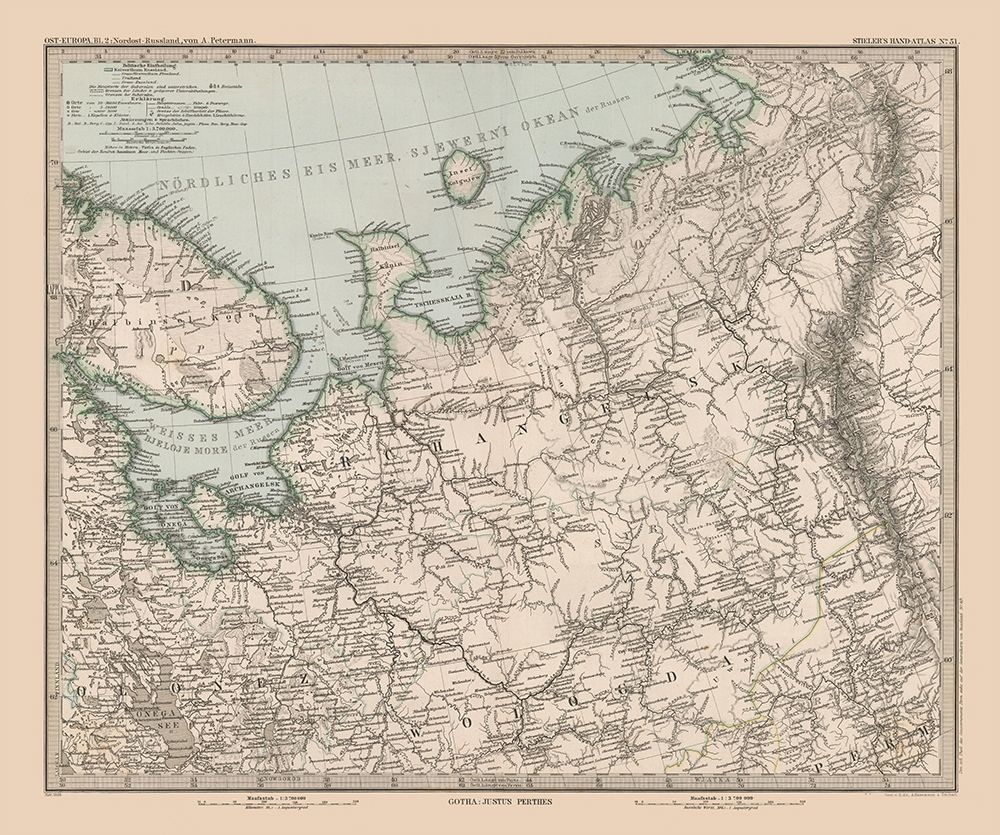 Northeast Europe Russia - Stieler 1885