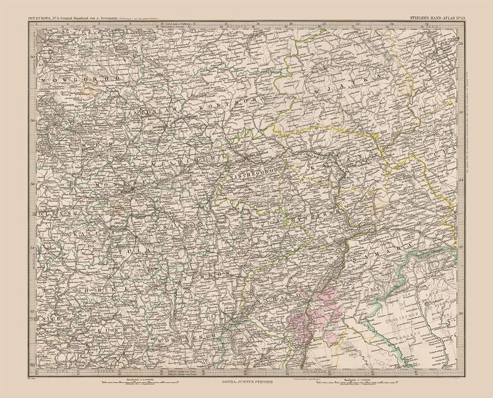 Europe Central Russia - Stieler 1885
