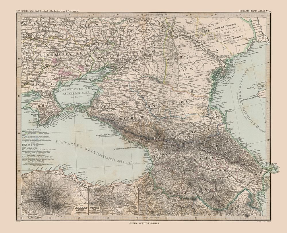 South Central Russia Europe - Stieler 1885