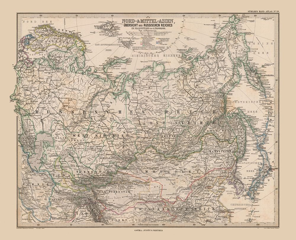 Asia Russia Overview - Stieler 1885