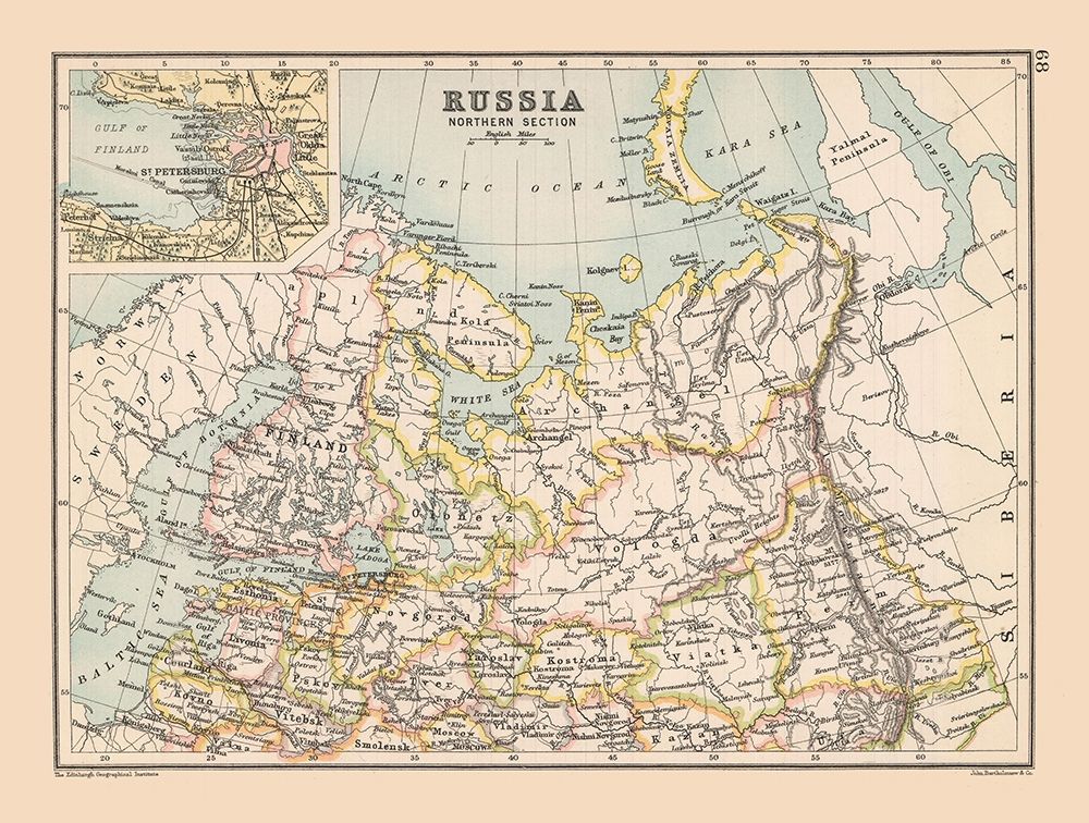 Northwestern Russia - Bartholomew 1892