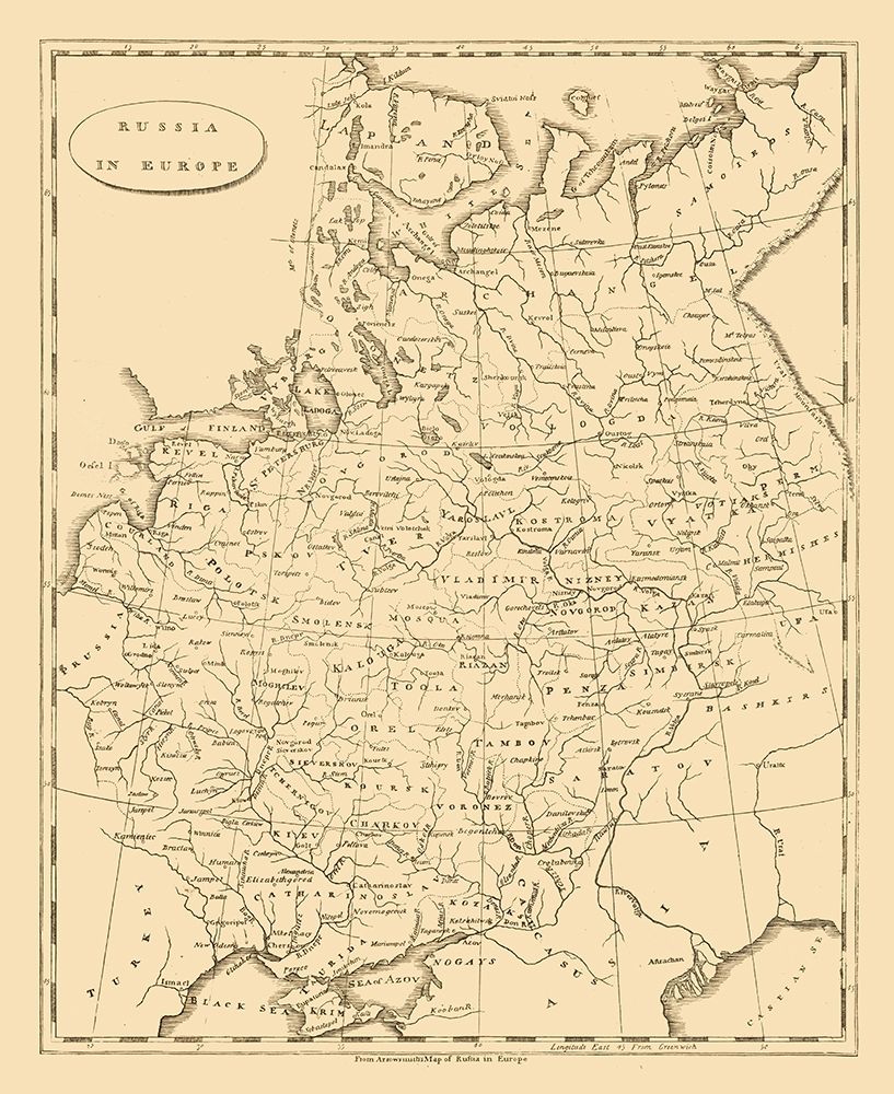 Europe Russia - Arrowsmith 1812
