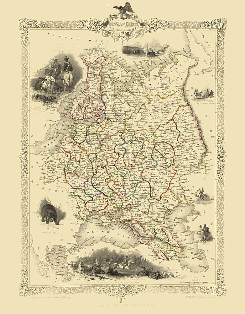 Europe Russia - Tallis 1851