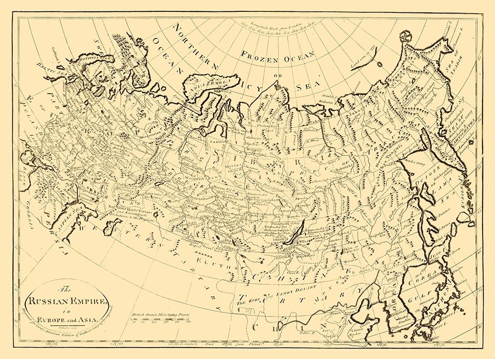 Russian Empire in Europe Asia Russia - Carey 1795