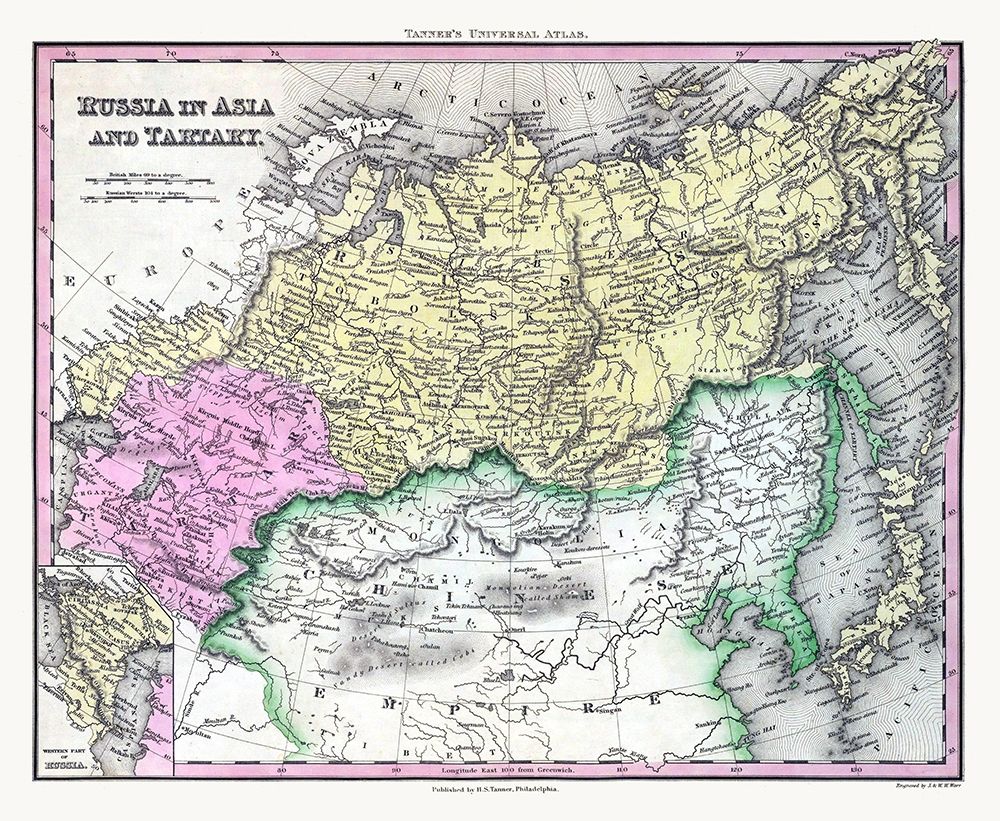 Asia Tartary Russia - Tanner 1835