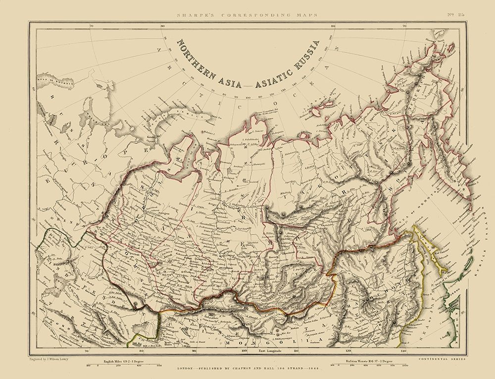 Asiatic Russia Northern Asia - Sharpe 1848