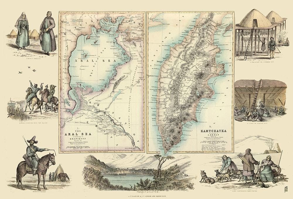Aral Sea Kamtchatka Russia Asia - Fullarton 1872