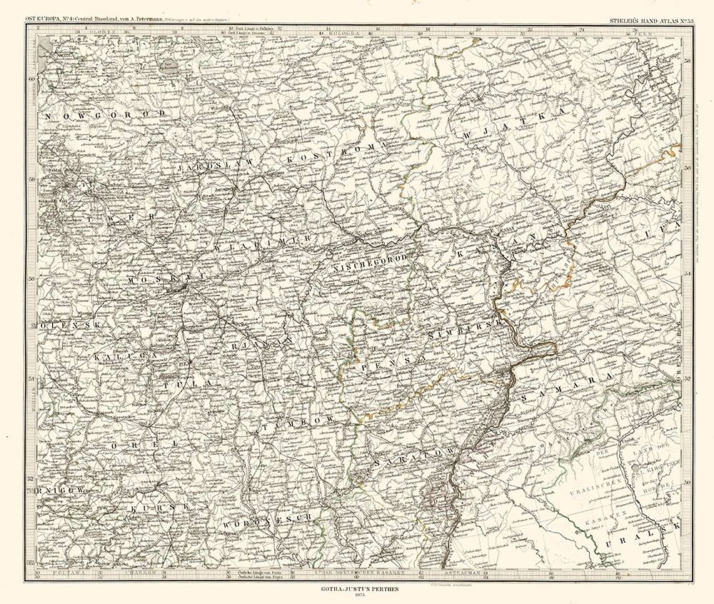Europe Central Russia - Perthes 1873
