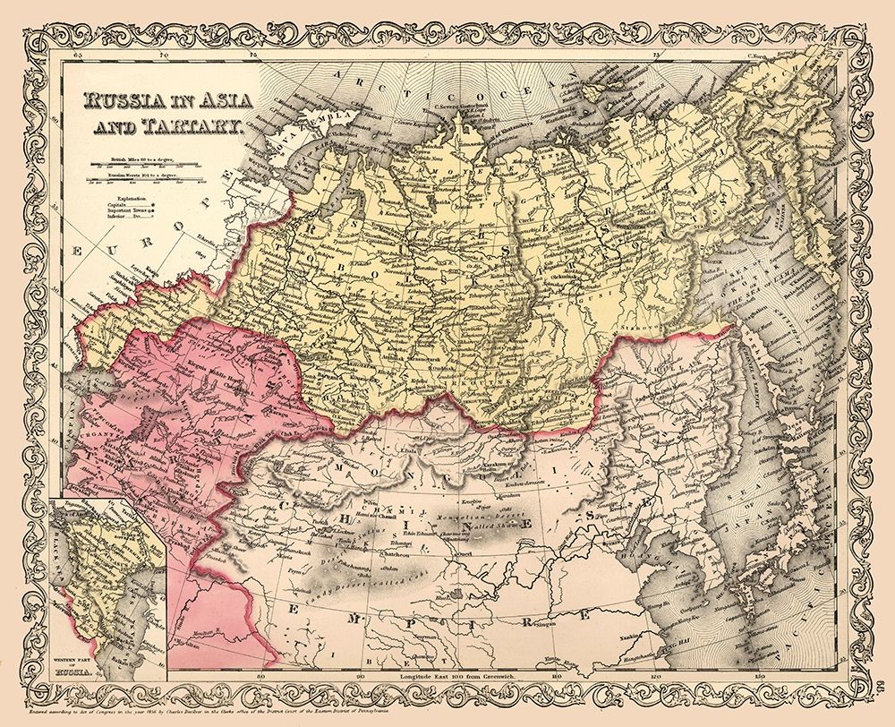 Asia Tartary Russia Mongolia - Desilver 1856