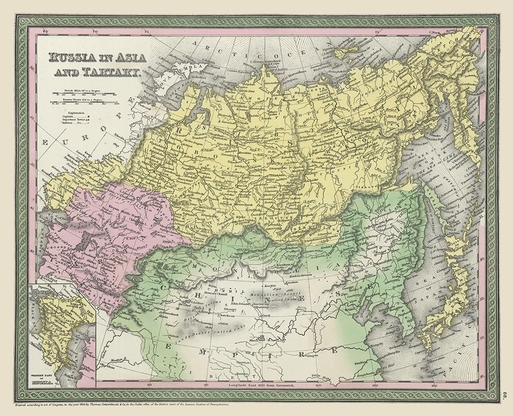 Asia Tartary Russia Mongolia - Thomas 1850