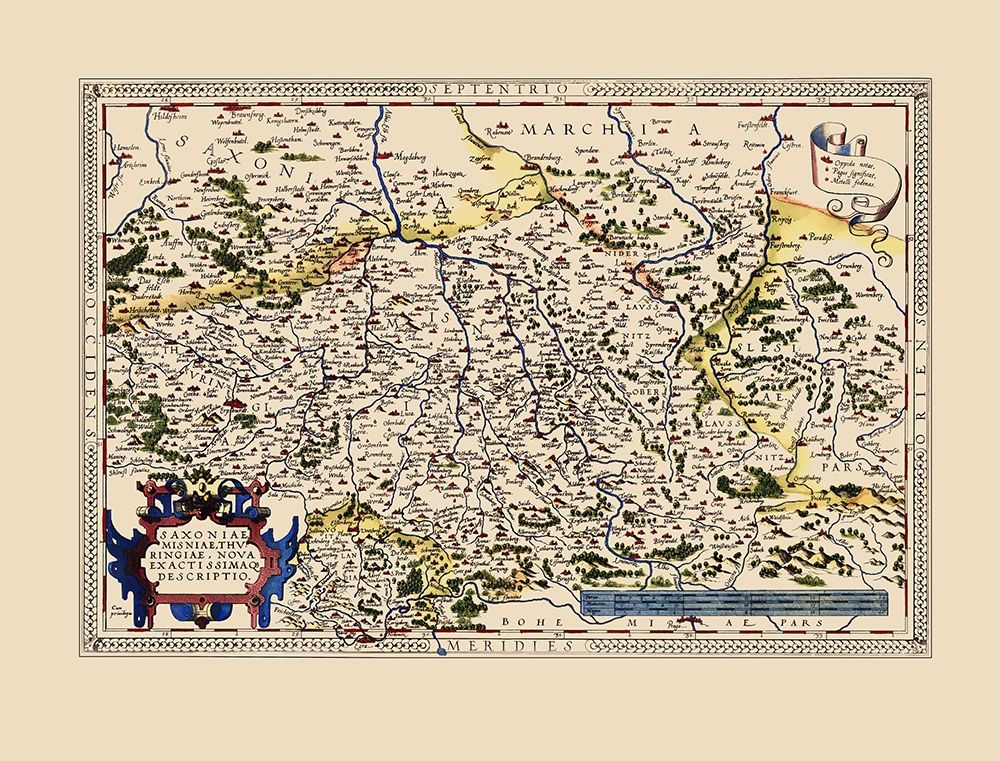 Saxony Germany - Ortelius 1598