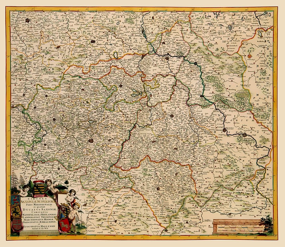 Saxony Region Germany - De Wit 1688