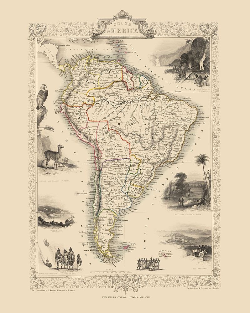 South America - Tallis 1851
