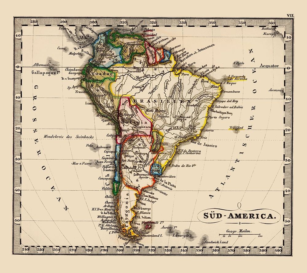 South America - Stieler 1852