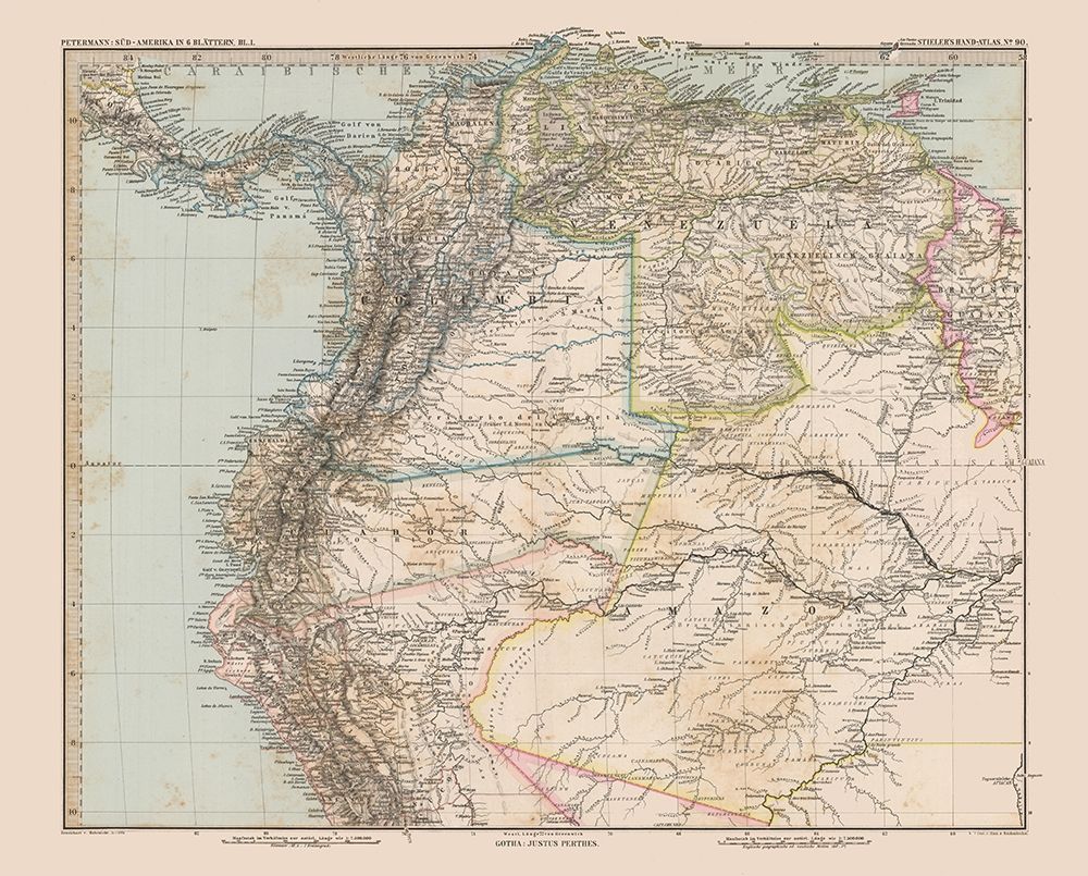 North South America - Stieler 1885