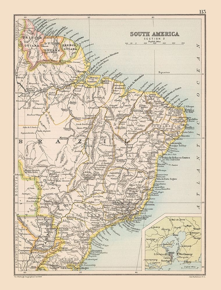 Southeast Brazil South America - Bartholomew 1892