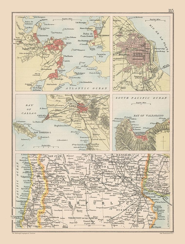 Bays South America - Bartholomew 1892