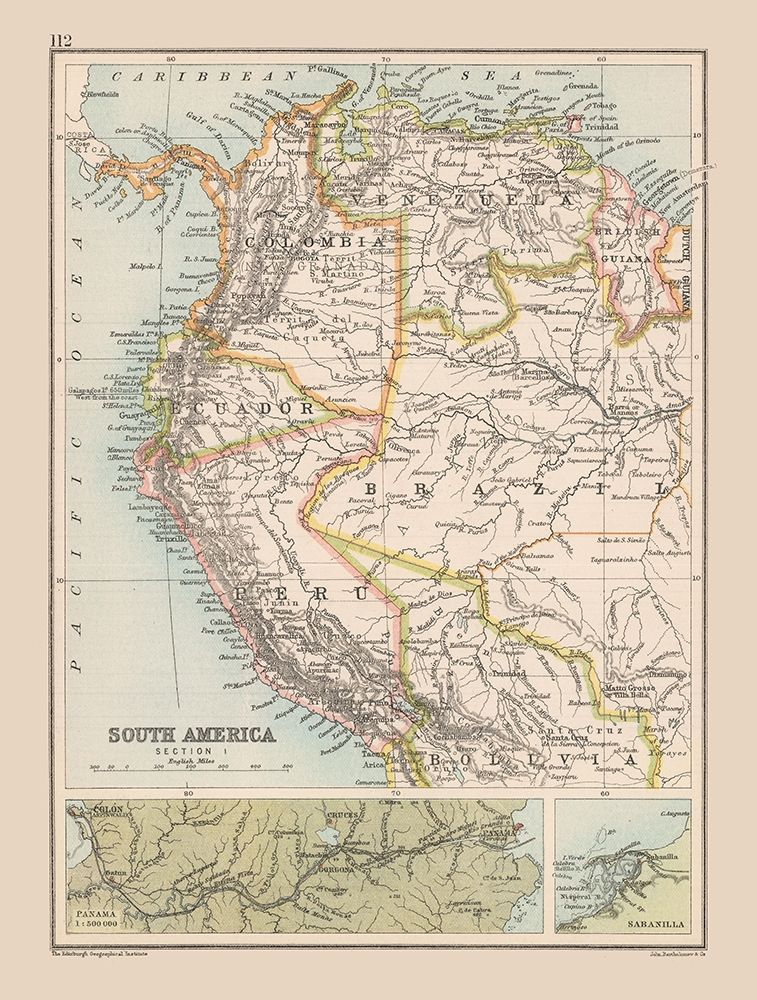 Southwest Central America - Bartholomew 1892