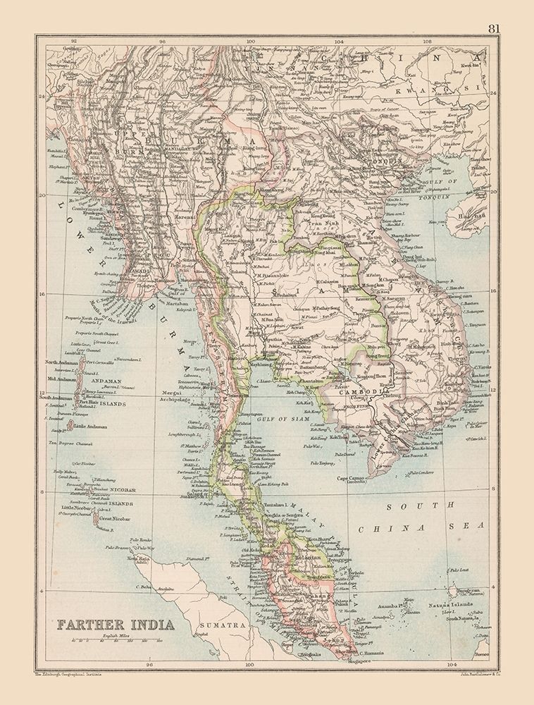 South Asia India - Bartholomew 1892