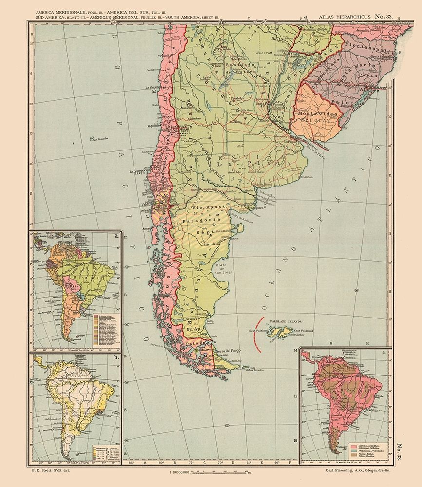 South America - Streit 1913- 23 x 26.55